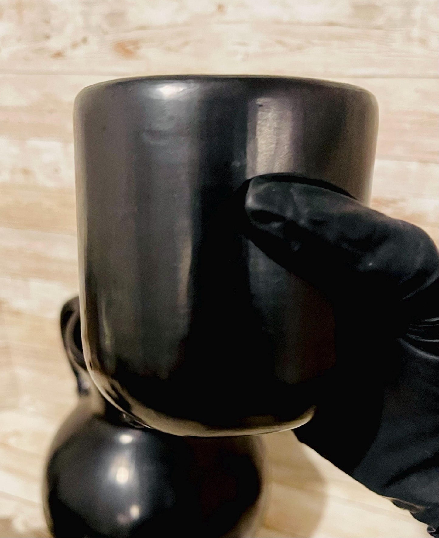 Black Oaxacan Mexican Clay Pottery Pitcher Set with 4 Cups Jarra Artesanal de Barro Negro de Oaxaca con 4 Tazas