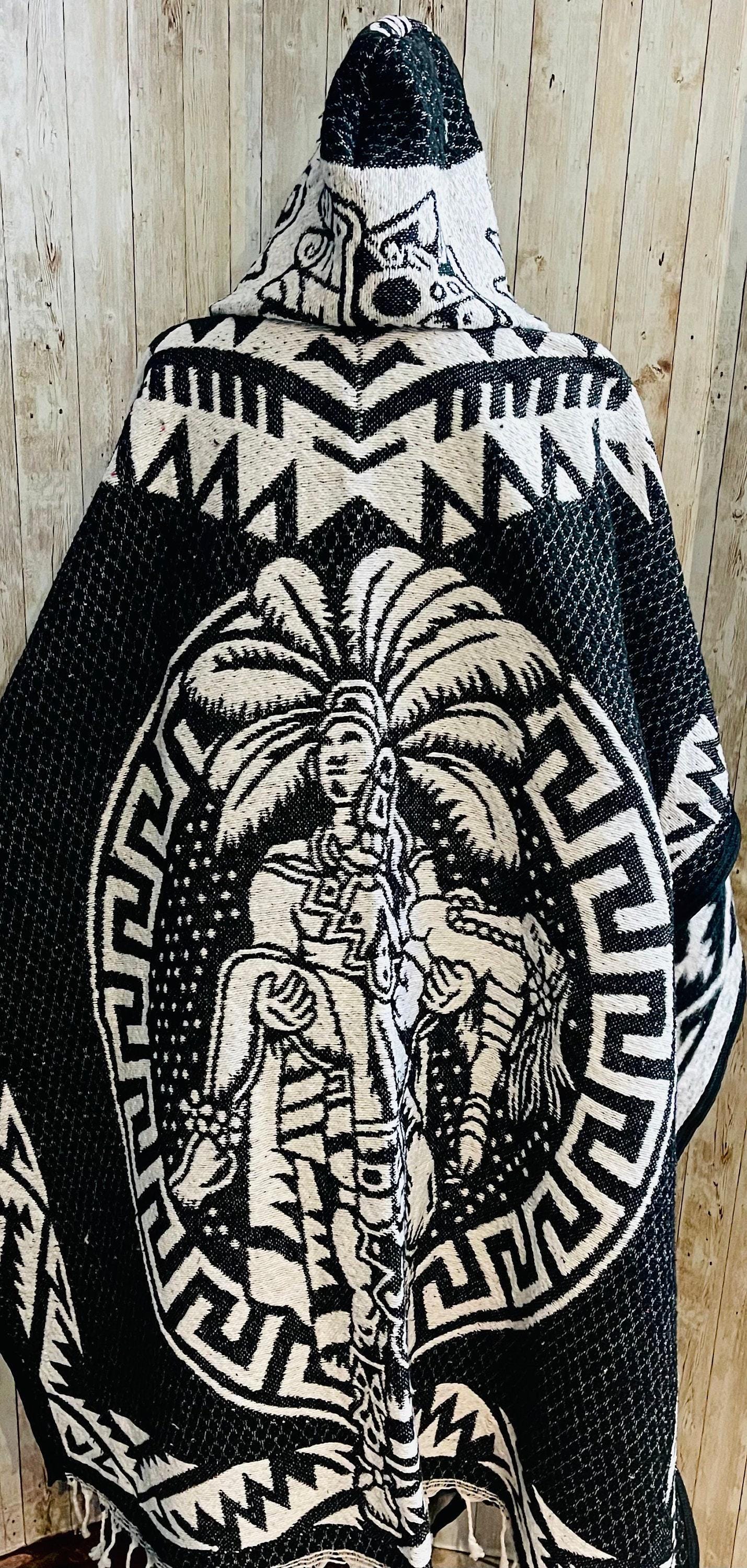 Mexican Poncho Aztec Calendar Poncho Gavan Calendario Azteca con Amor Eterno