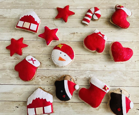 Christmas Felt Ornaments Set Of 12 4 Inches Tall Adornos Navideños De Fieltro