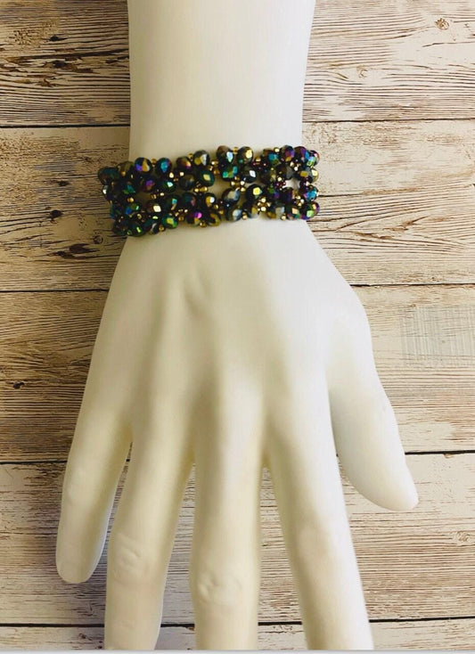 CHAQUIRA Huichol Mexican Bracelet Pulsera Chaquira Huichol Maya de Cristal