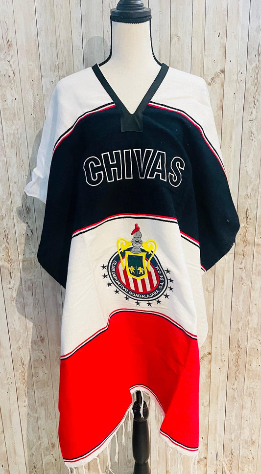 Poncho Mexicano de Guadalajara Chivas Poncho de Futbol Mexicano Mexican Soccer Poncho