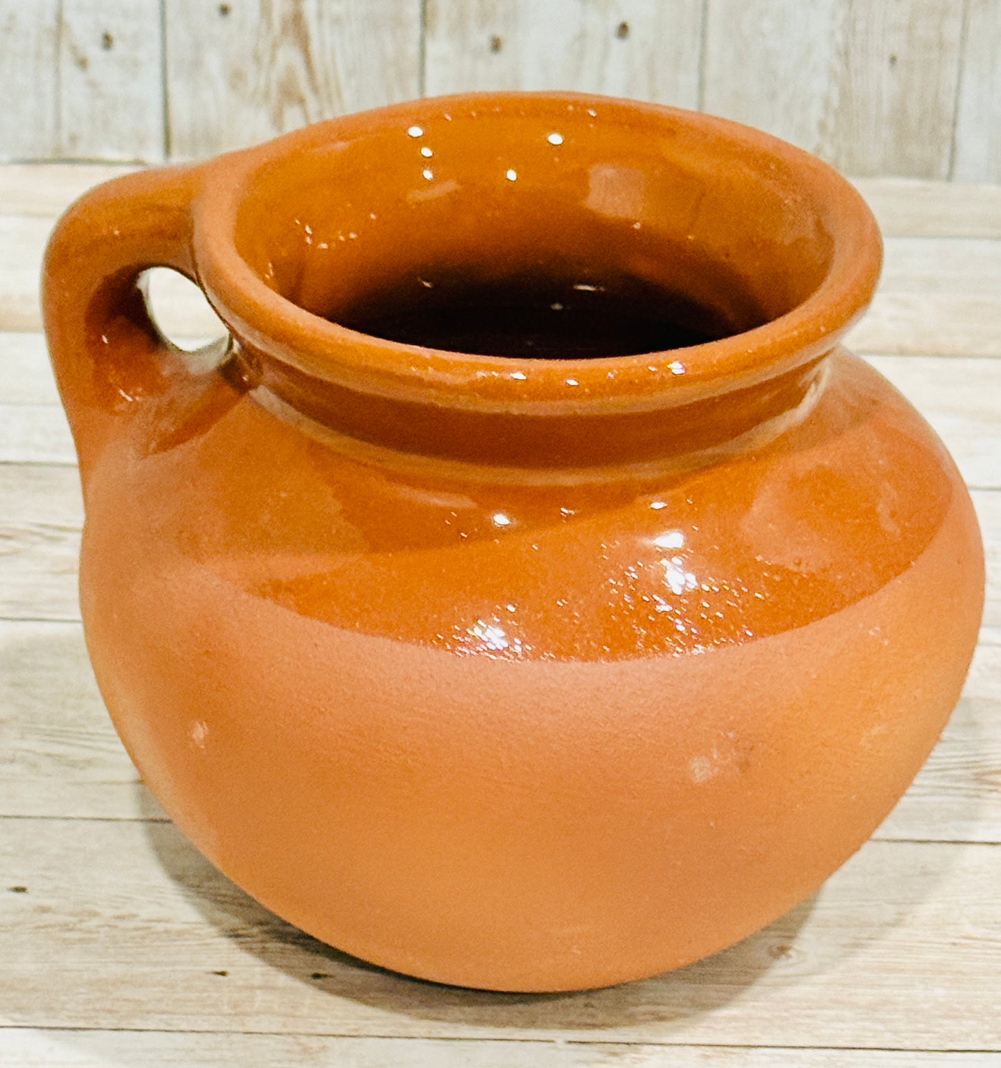Olla de Barro Chocolatera con 1 Molinillo de Madera Terra Cota Hot Chocolote Pot with 1 Wood Molinillo Grinder