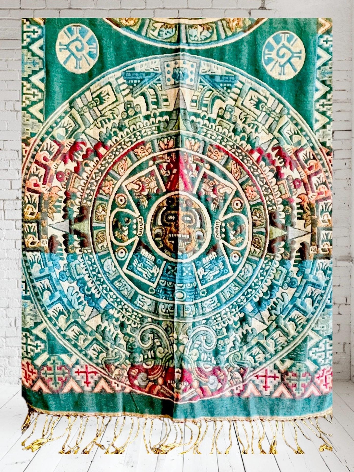 Maya Calendar Mexican Thin Shawl Wrap Reboso Mexicano de Calendario Maya/Azteca Delgado
