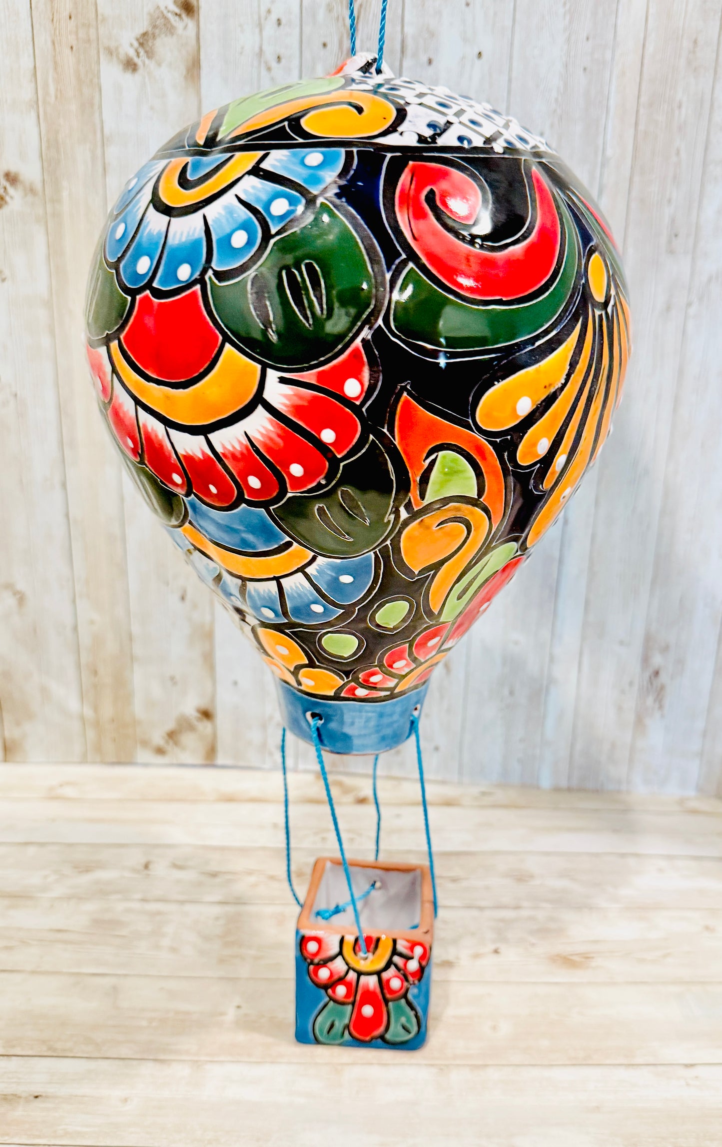 Mexican Talavera Hot Air Ballon Ceramic Hanging Decor Globo Aerostático Mexicano de Talavera Globo de Aire