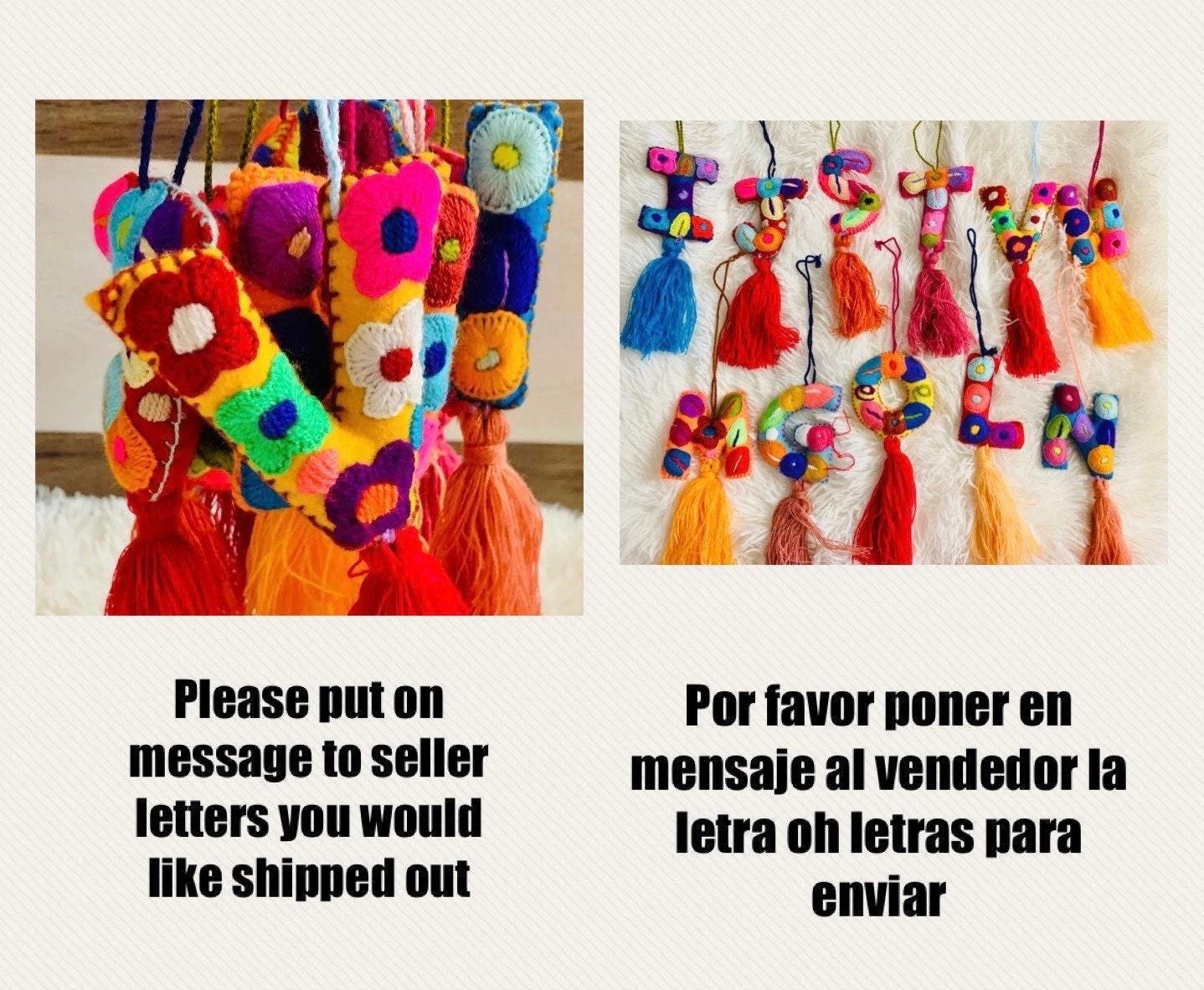 Handmade Alphabet Felt Letters Pompoms Ornaments Tassel Accessories Letras Decorativas