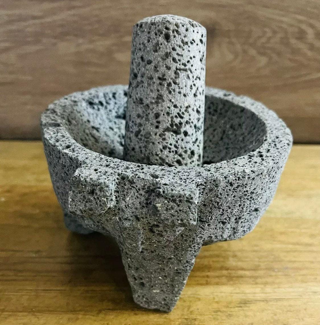 Molcajete/Tejolote Authentic Mexican Mortar & Pestle Made From Lava Rock “Pig” Molcajete Mexican de Piedra Volcanica
