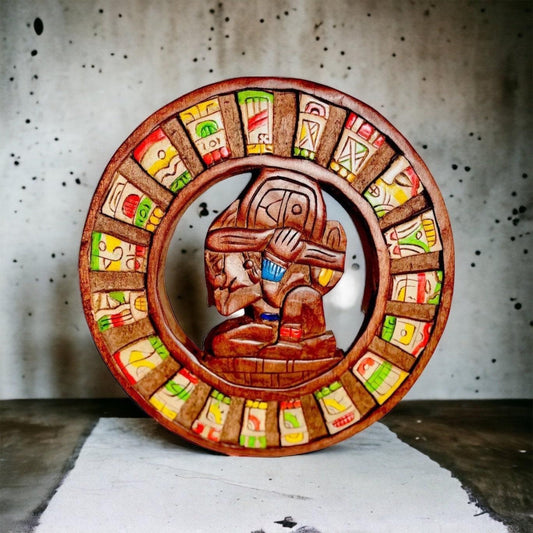 Wood Aztec Calendar Mexican Wall Art Artesanias Mexicanas Calendario Azteca De Madera