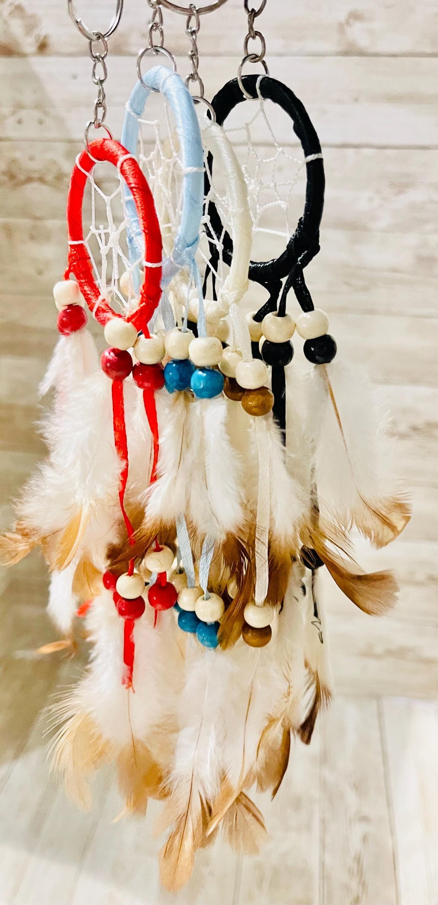 Dreamcatcher with Feathers for Car Visors Wall Hanging Decorations Atrapasueños con Plumas para Carros Decoraciones