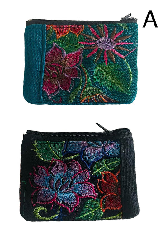 Mexican Embroidered Coin Purses 3x4 inches