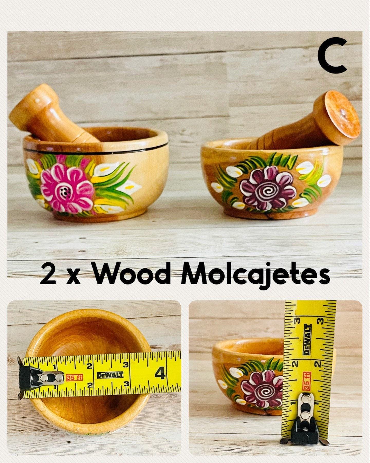 Molcajete/Tejolote Authentic Mexican Mortar & Pestle Made From Wood Molcajete Mexicano de Madera