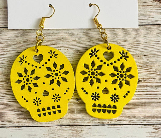 2x Day of the Dead Earrings 2 Pares de Aretes de Dia de Muerto