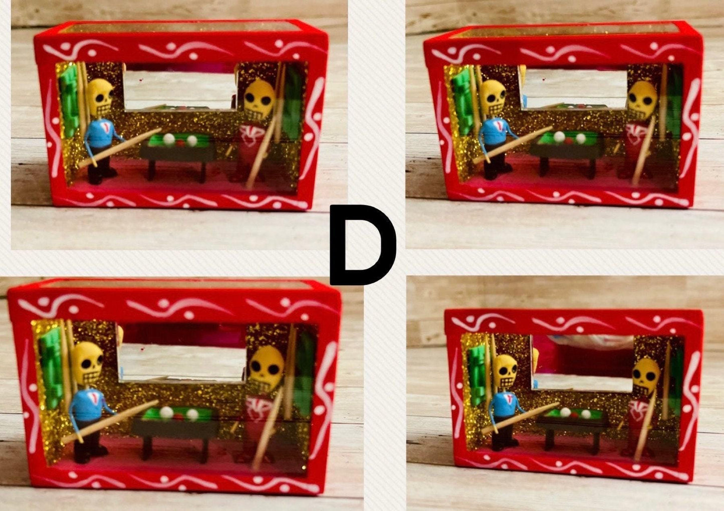Nicho Mexicano De Catrinas con Vitrina Mexican Sugar Skulls Shadow Box