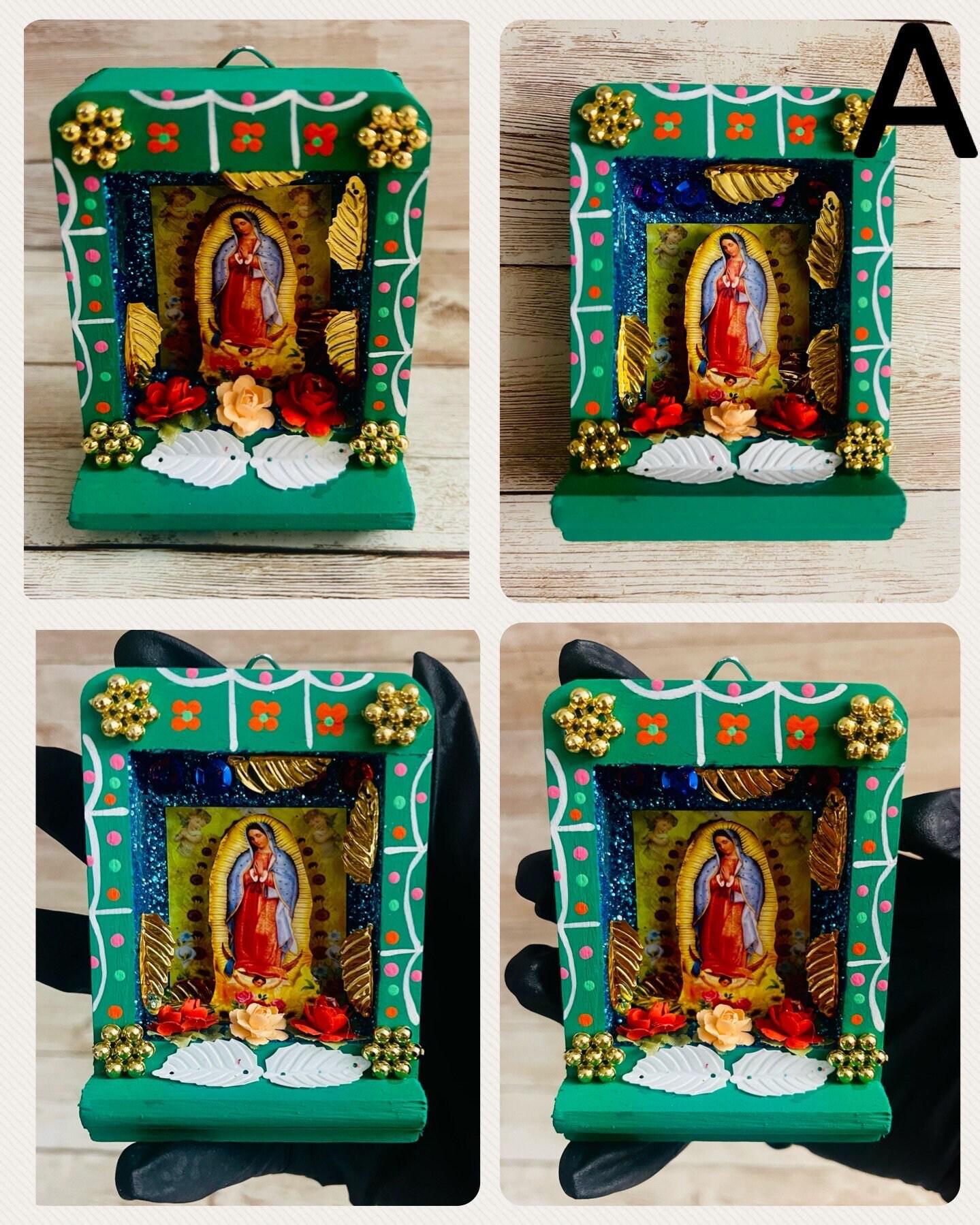 Nicho Mexicano de La Virgen Maria Virgin Mary  Shadow Box Nicho