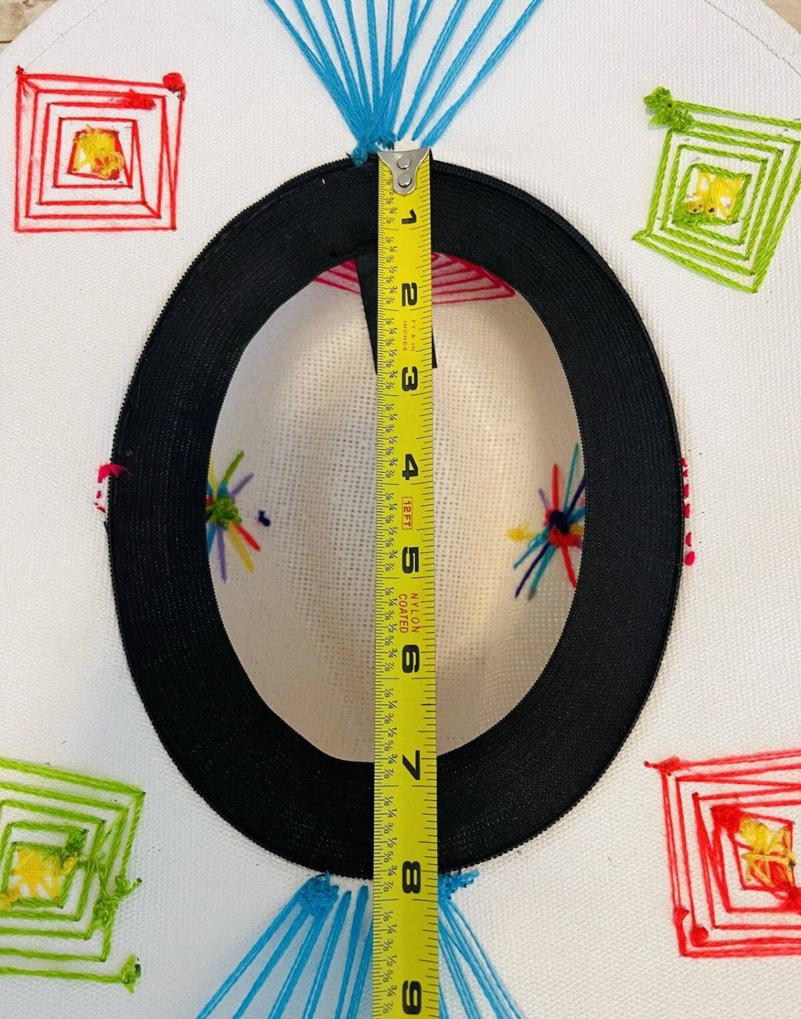 Classic Embroidered Panama Style Hat Large Sombrero Clásico Tipo Panama con Bordado Fino
