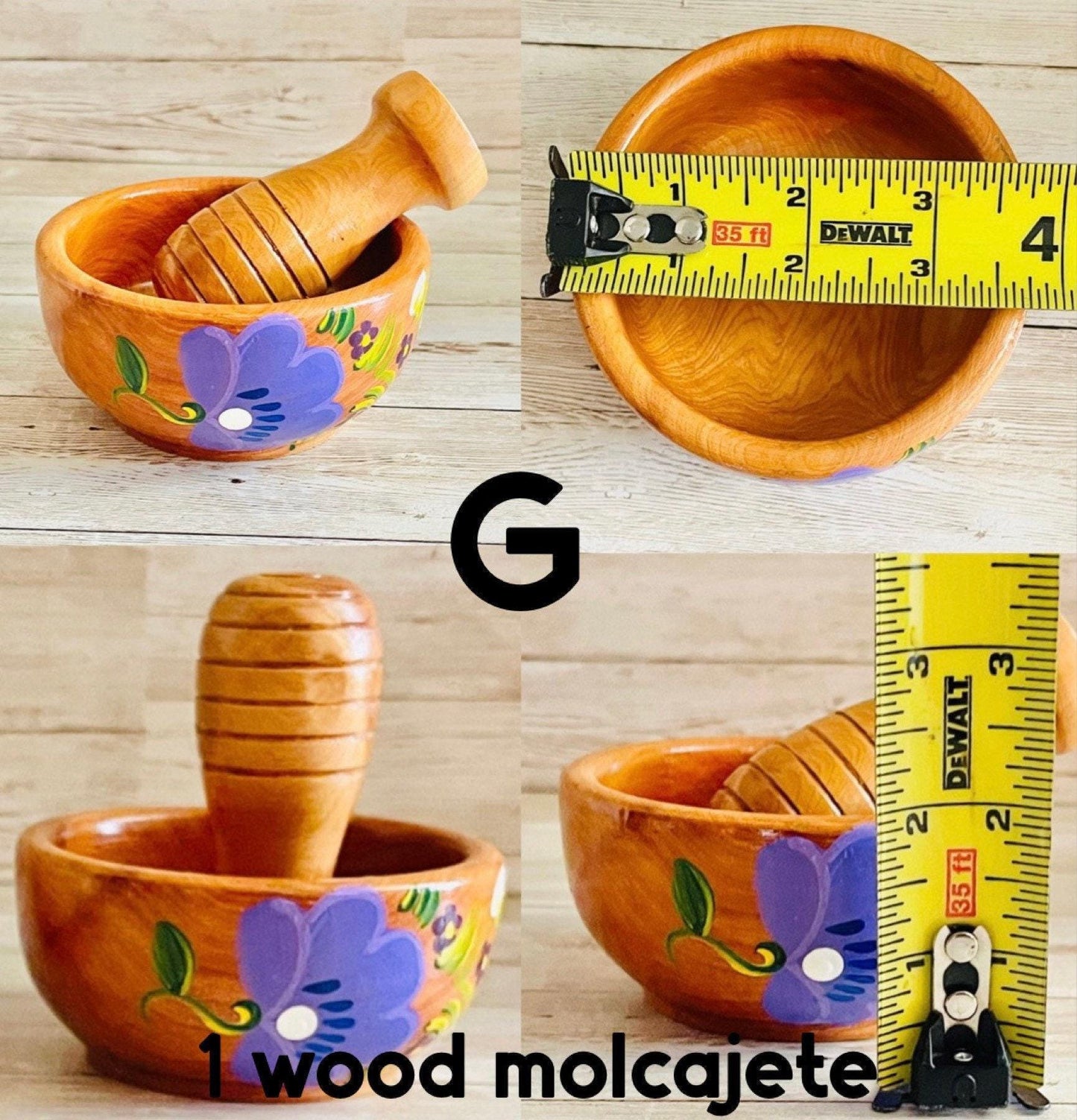 Molcajete/Tejolote Authentic Mexican Mortar & Pestle Made From Wood Molcajete Mexicano de Madera