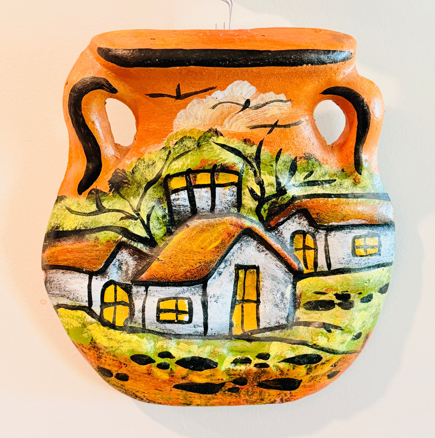 Mexican Terra Cota Wall Decor Jarron Colgante Mexicano de Barro