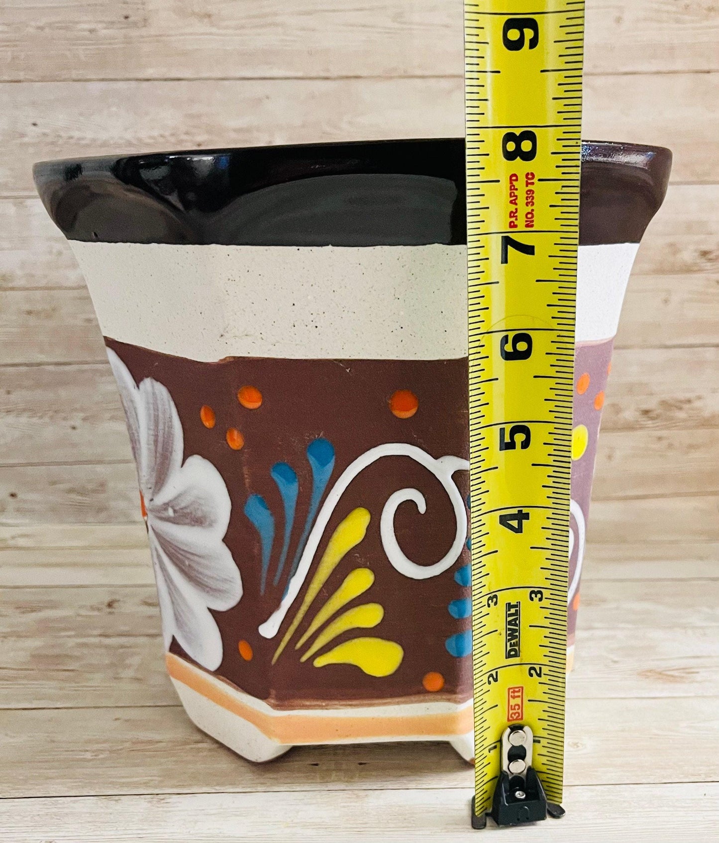 2x Terracota Pottery Mexican PlanterFlower Pot Macetero De Barro Mexicano