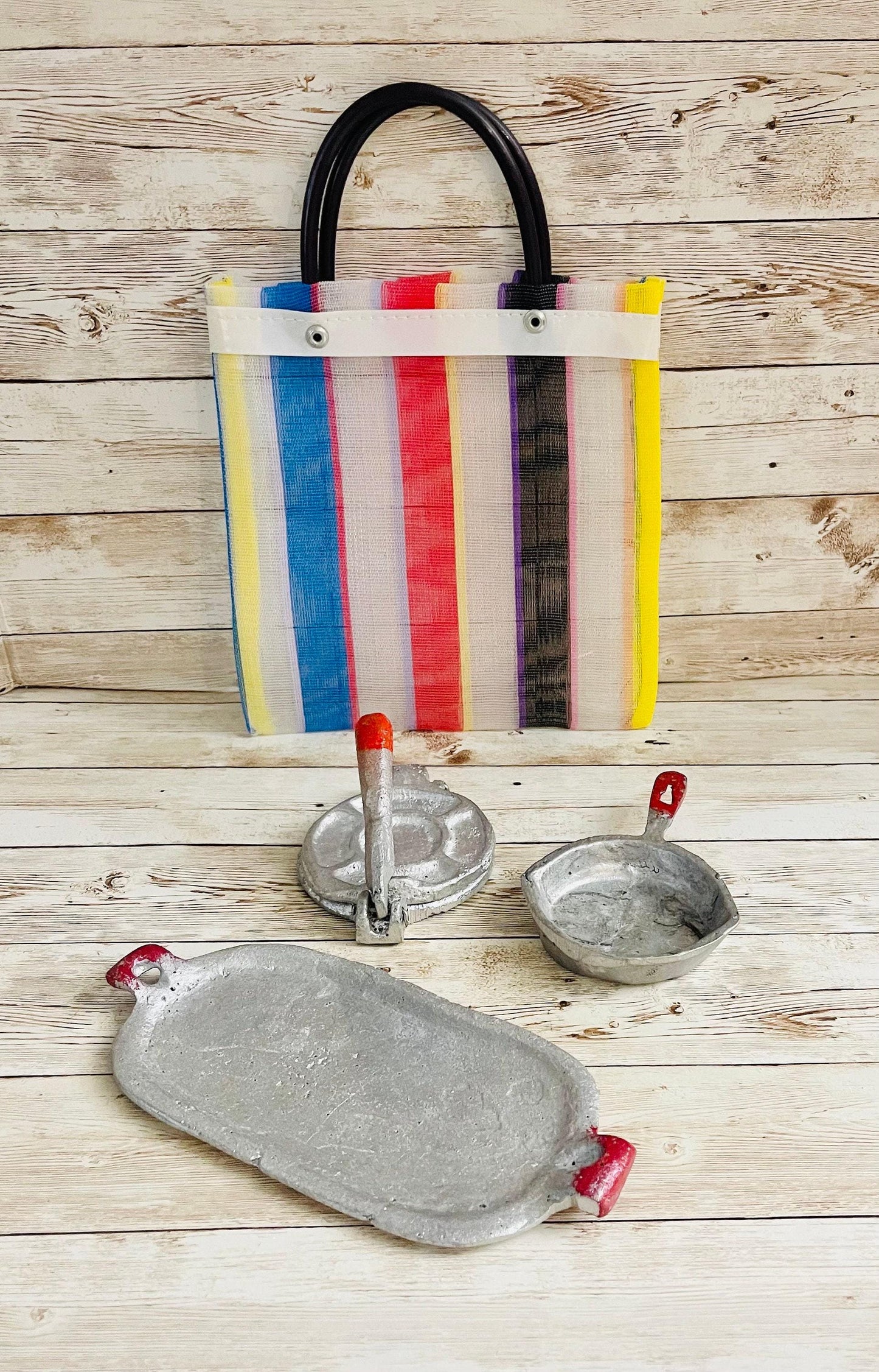 Mexican Kids Kitchen Pan Pot Skillet Juego Mexicano para Niños Incluye Tortillero Comal Sarten con Bolsita