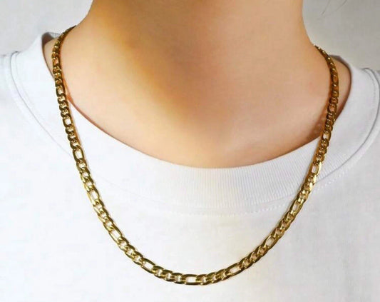 Stainless Steel Gold Tone Necklace Cadena Acero Inoxidable Tono Oro