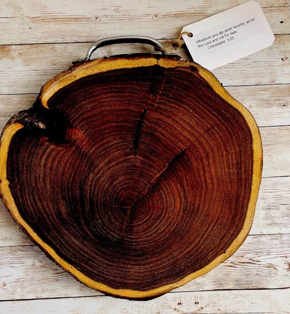 Artisan Handmade Mesquite Wood Board for Cutting Cheese or Charcuterie Board Tabla para Cortar Mexicana