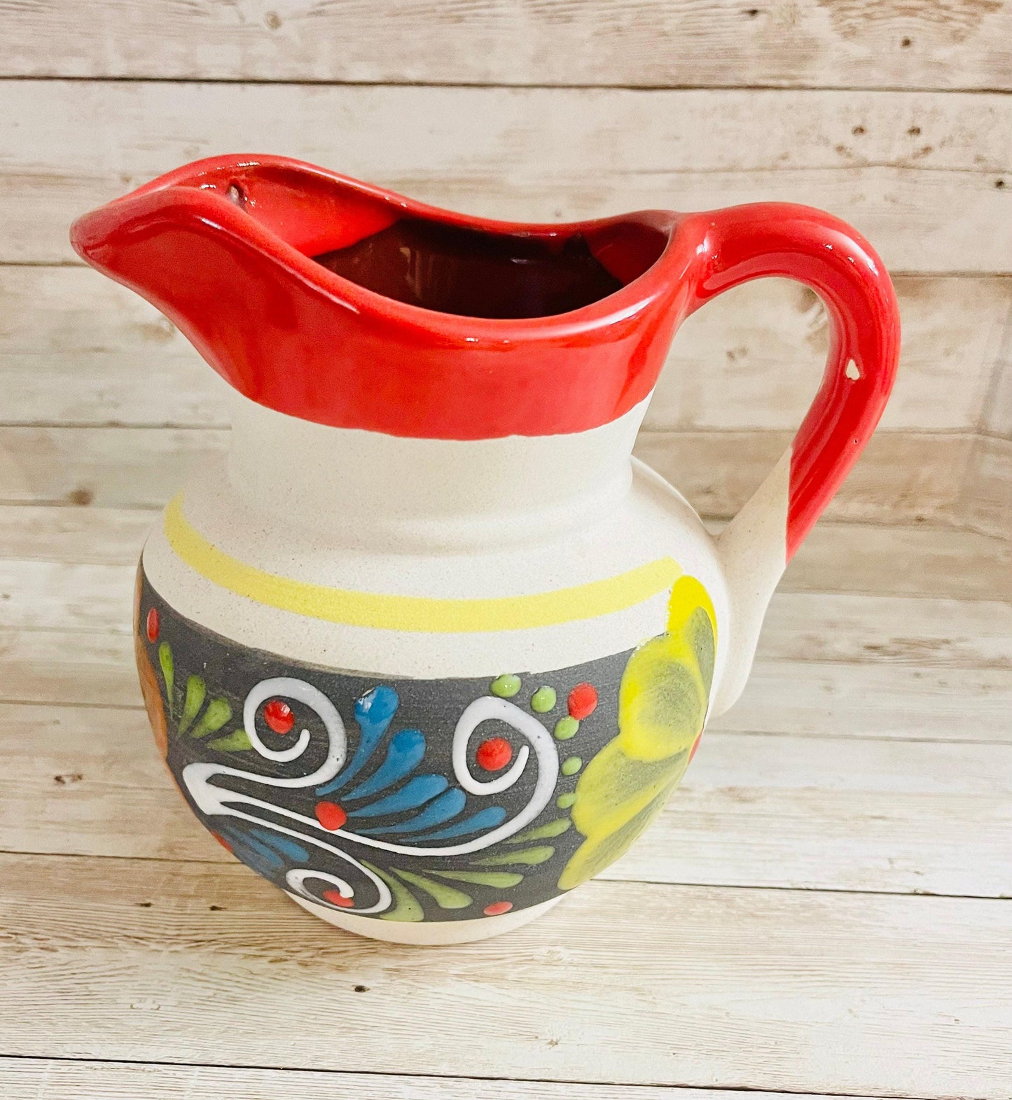 Terra Cotta Mexican Art Pottery Sugar Pot with Coffee Tea Pot. Azucarera Artesanal Mexicana Engove con Jarra Lechera