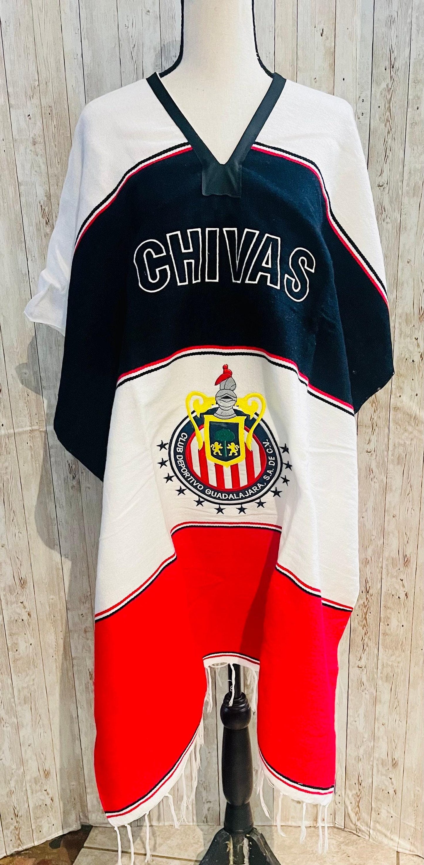 Poncho Mexicano de Guadalajara Chivas Poncho de Futbol Mexicano Mexican Soccer Poncho