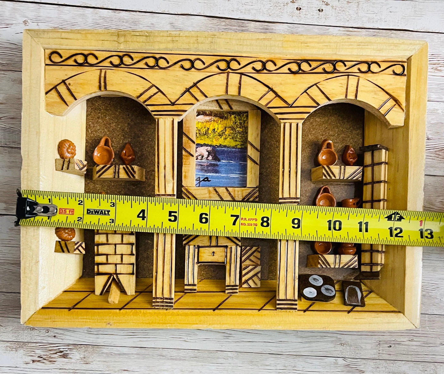Mexican Kitchen Frame with Miniature Accessories Cuadro de Cocina Trastero Mexicano