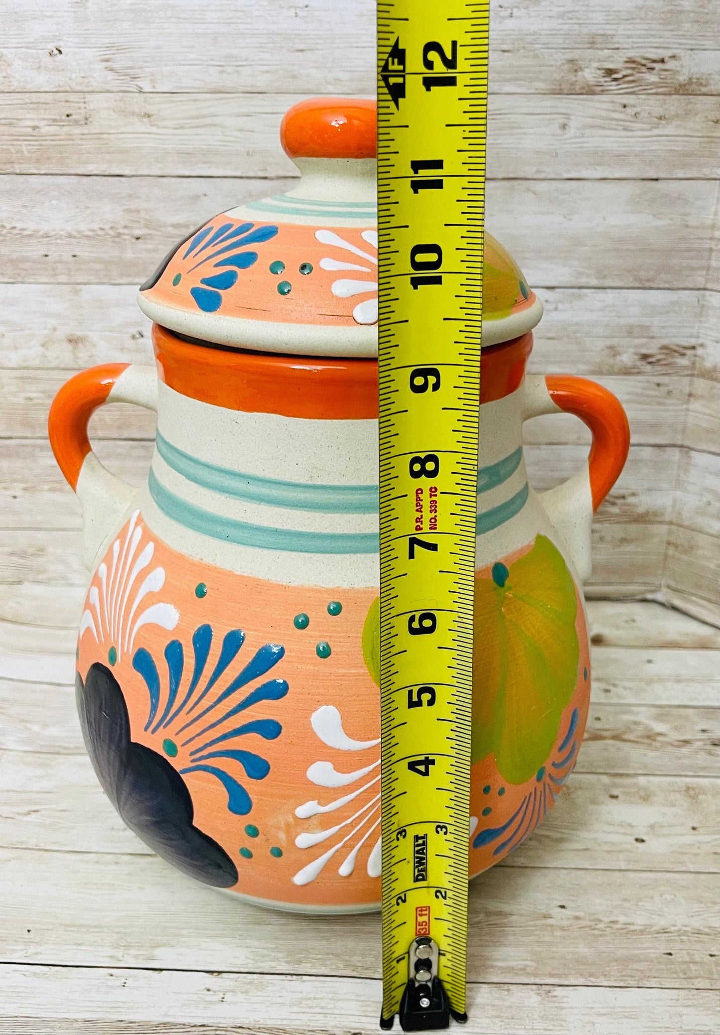 Olla de Barro Frijolera con Tapa Terra Cota Pot with lid Fits Up To 128 Fl. Oz
