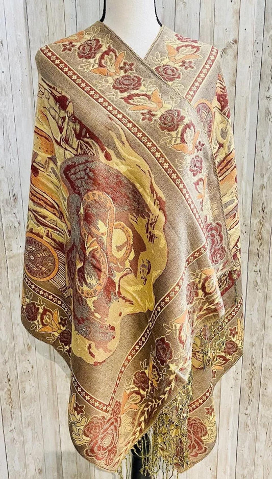 Virgin Mary Mexican Shawls Rebosos Wraps Rebosos de La Virgen Maria con Emiliano Zapata y Montezuma