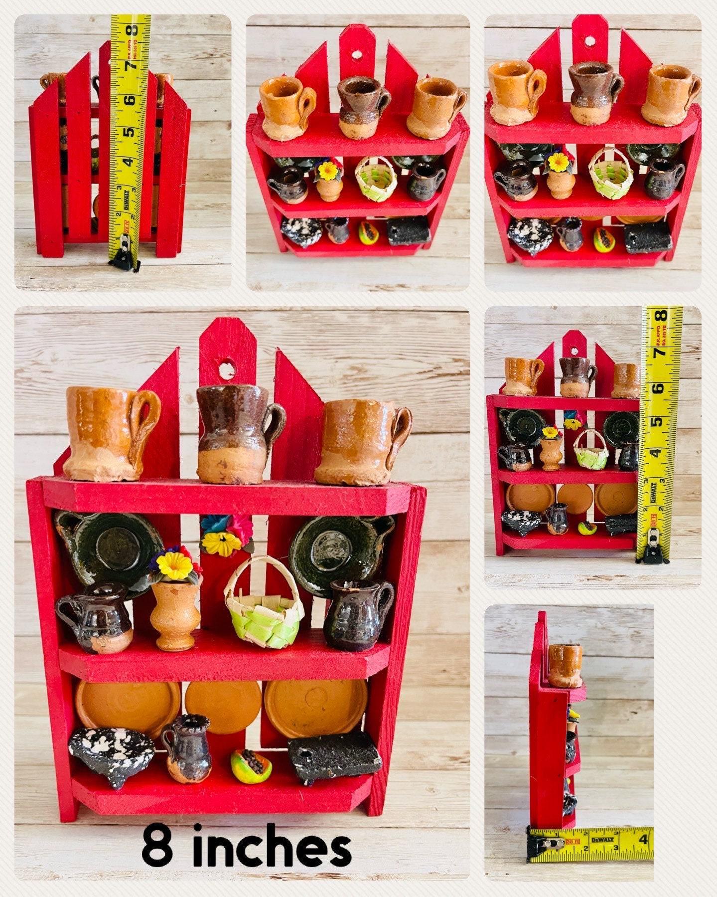 Mexican Kitchen Trasterito with Miniature Accessories Trasterito de Cocina con Accesorios en Miniatura