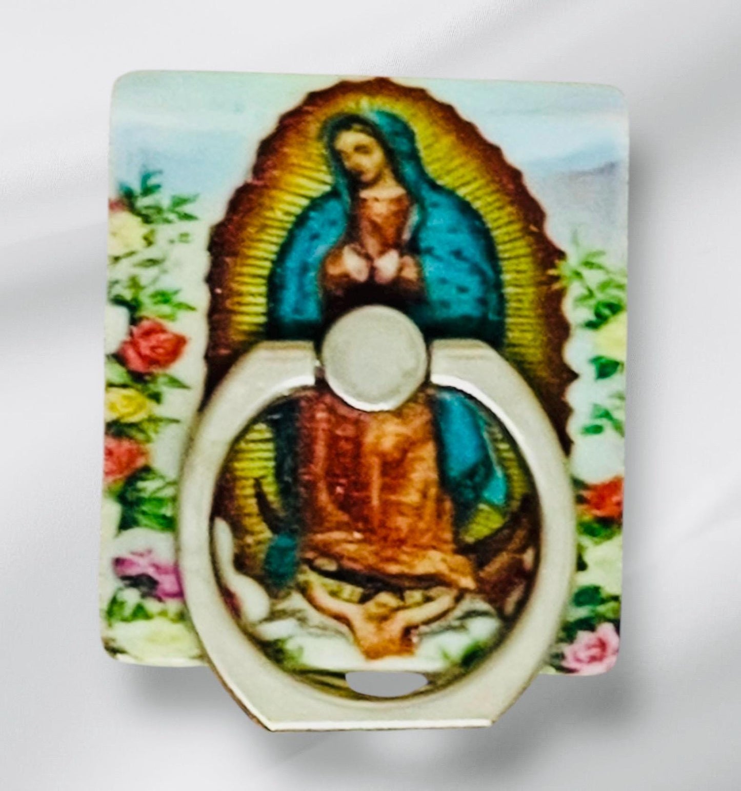 2x Phone Rings Grips Jesus on Cross Virgin Mary Virgin Mary with Baby Jesus 2x Arillos para Celular de Virgen Maria, Jesus en la Cruz,