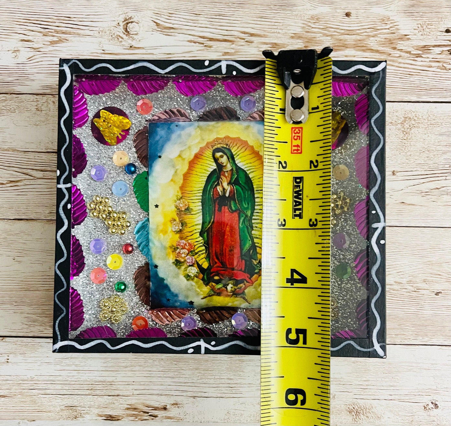 Nicho Mexicano de La Virgen Maria Virgin Mary  Shadow Box Lady of Guadalupe