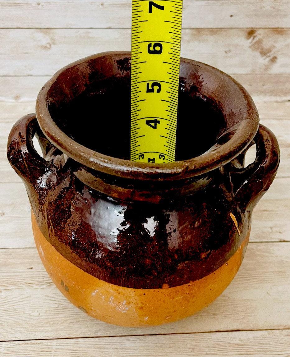 Olla de Barro Vidriado Chocolatera oh FrijoleraTerra Cota Bean Hot Chocolote Pot 5 Inches Tall