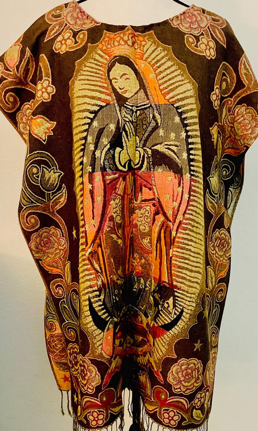 Virgin Mary Mexican Poncho Gavan de La Virgen Maria Poncho Mexicano Delgado de La Virgen Maria