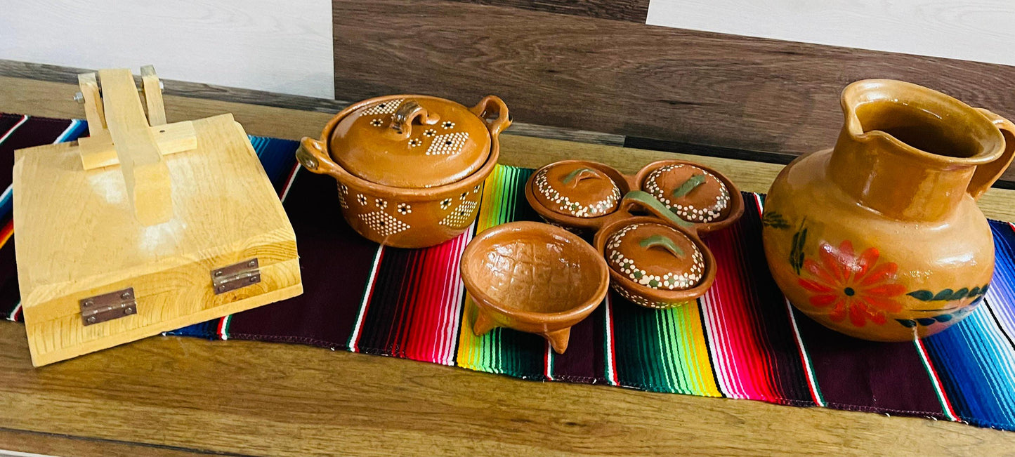 Prensa Para Tortillas Cazuela Jarra Salsero y Molcajete de Barro
