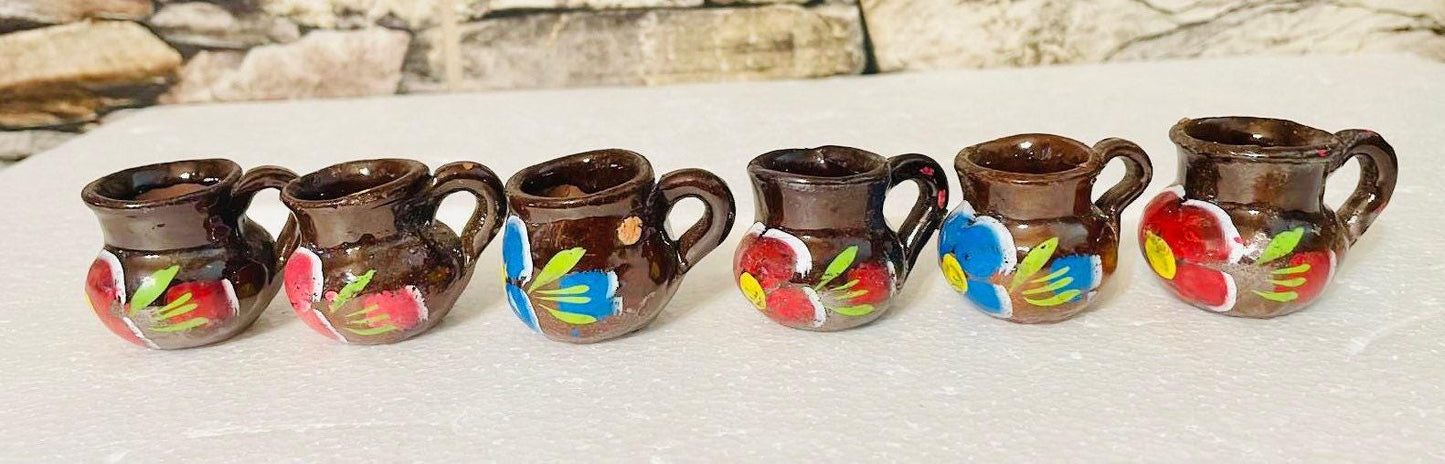 Mini Cantaritos for Tequila Shots or Hot Tea Mini Tequileros Mexicanos