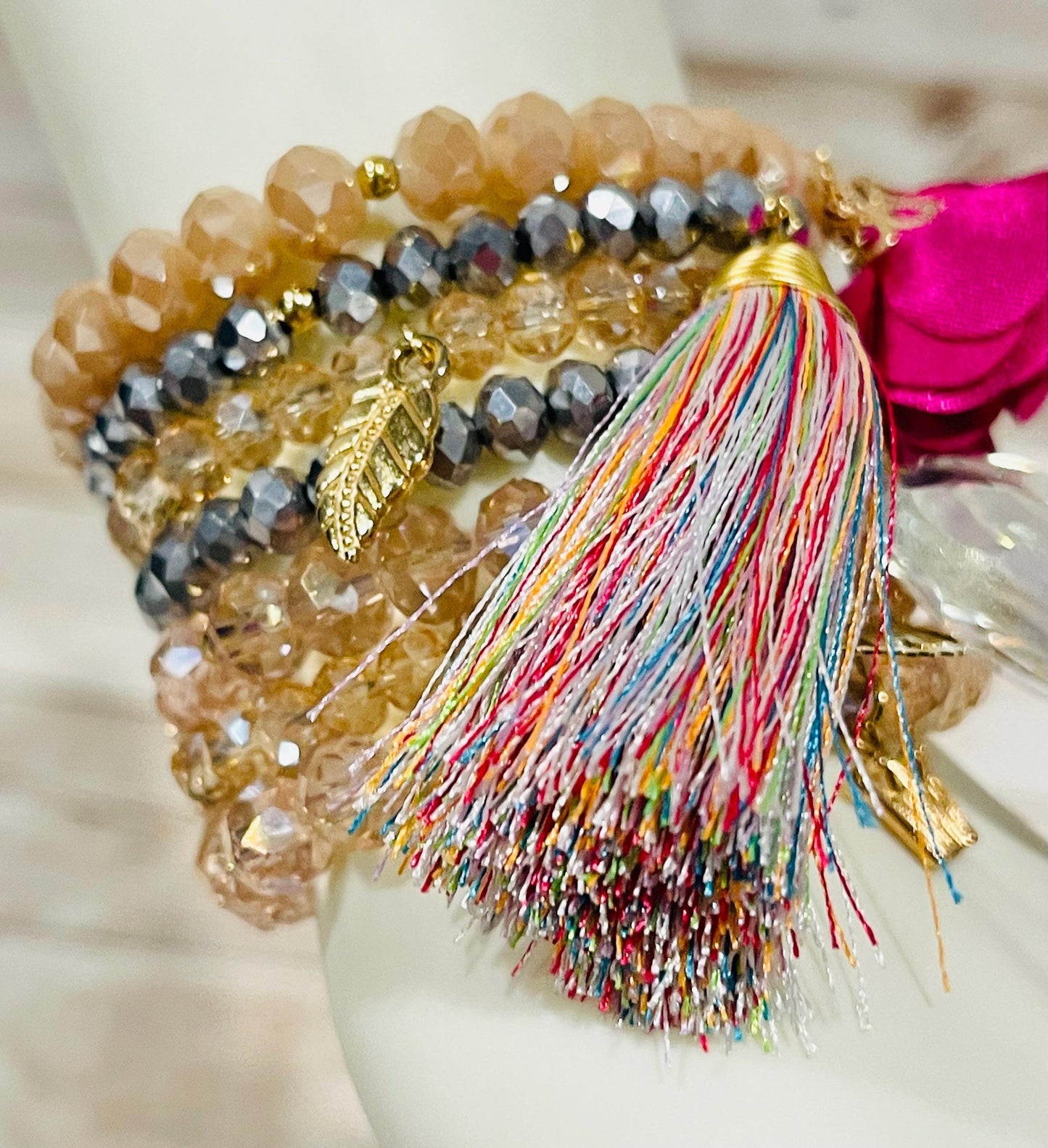 Handmade Mexican Artesanal Bracelets Set of 7 Beaded Bracelets Semanario Artesanal Mexicano 7 Pulseras