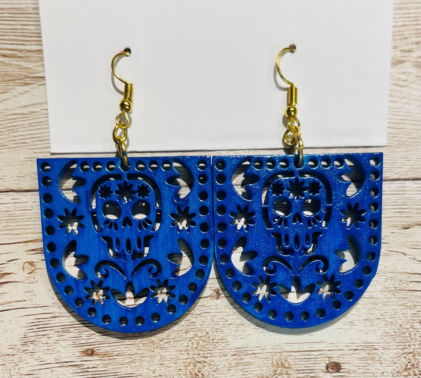 2x Day of the Dead Earrings 2 Pares de Aretes de Dia de Muerto