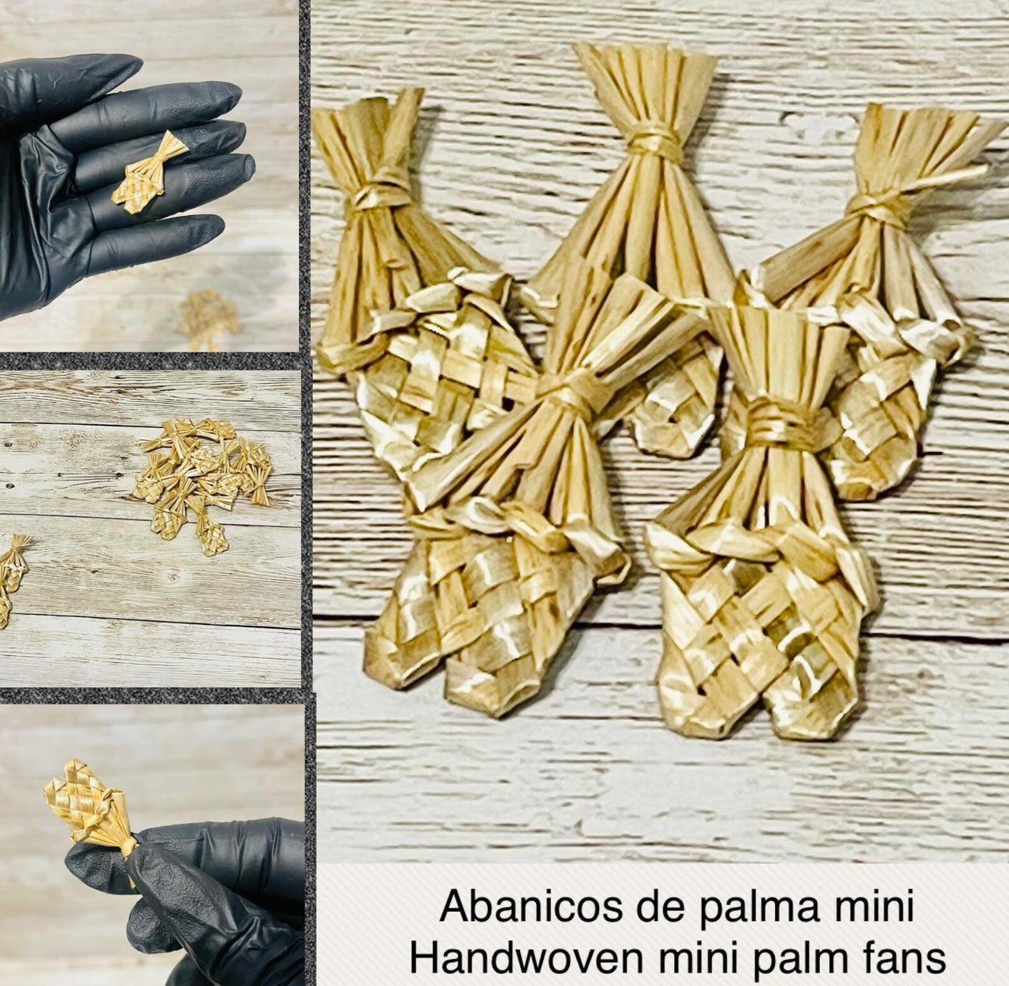 Mexican Mini Day of Dead Mini Handwoven Fans Mini Abanicos Palma Dia de Muertos