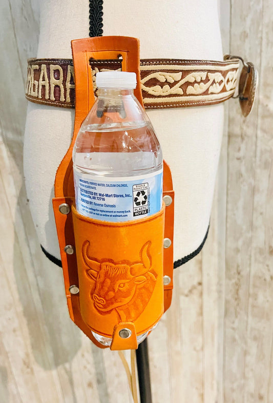 Belt Holster Bottle Holder Handmade Soft Genuine Leather Cargador De Botellas