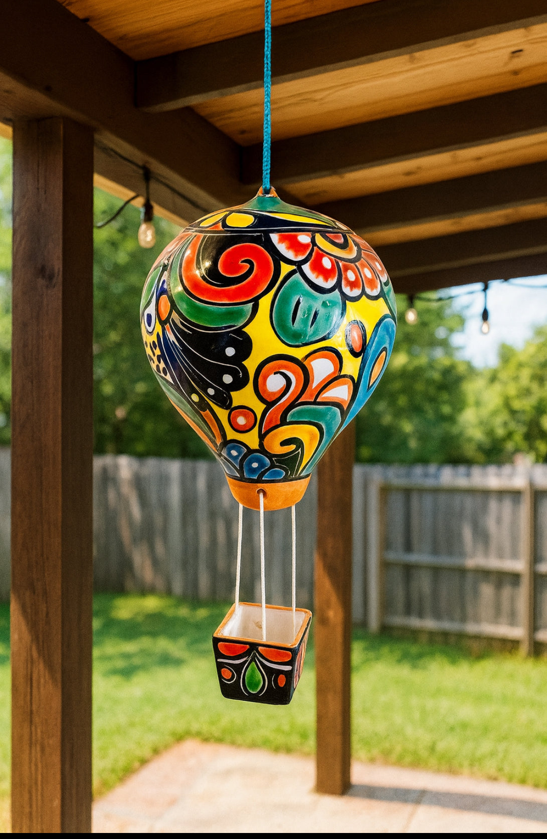 Mexican Talavera Hot Air Ballon Ceramic Hanging Decor Globo Aerostático Mexicano de Talavera Globo de Aire