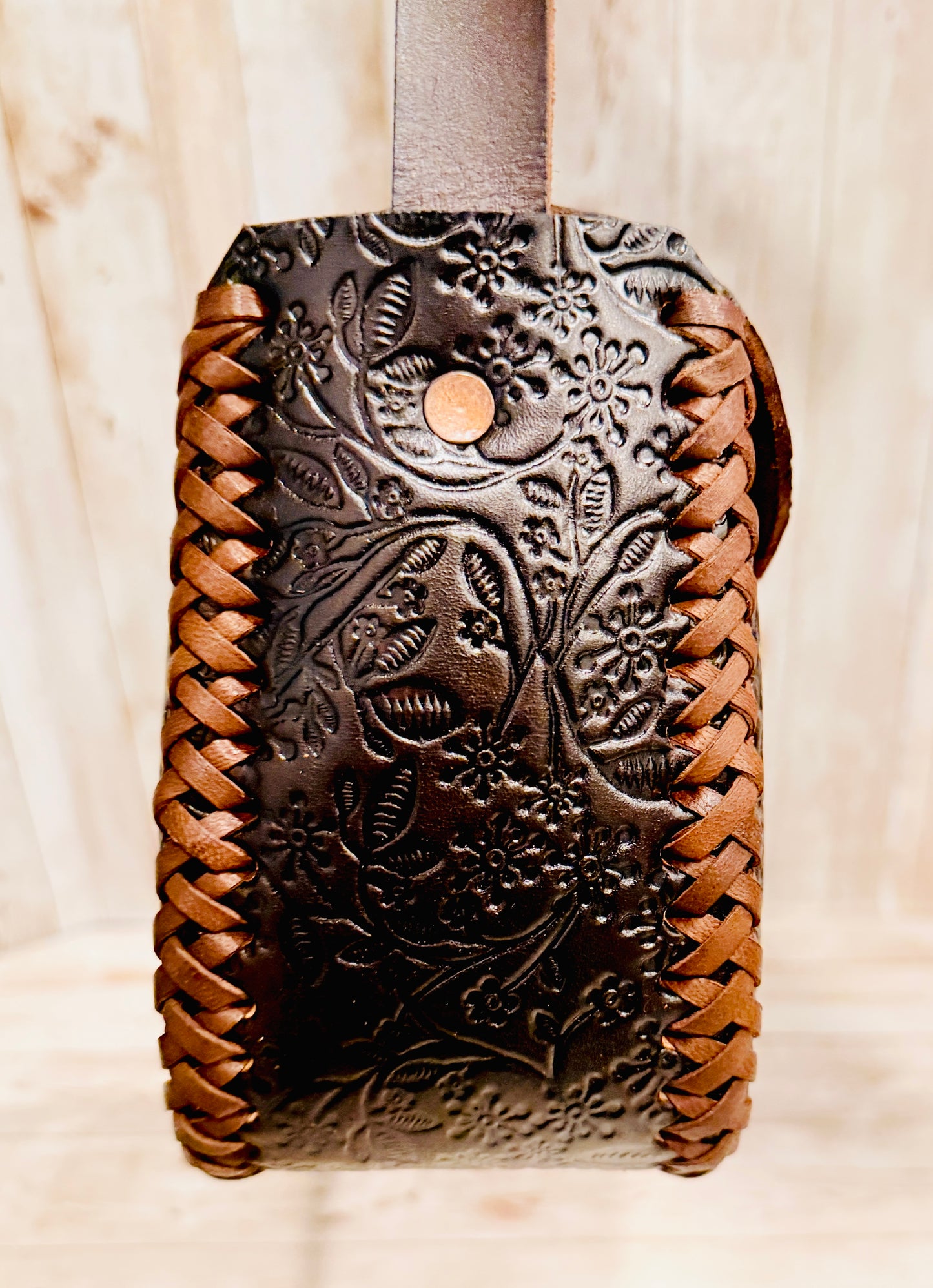 Mexican Leather Tooled Handbag Bolsa Mexicana de Piel Cincelada