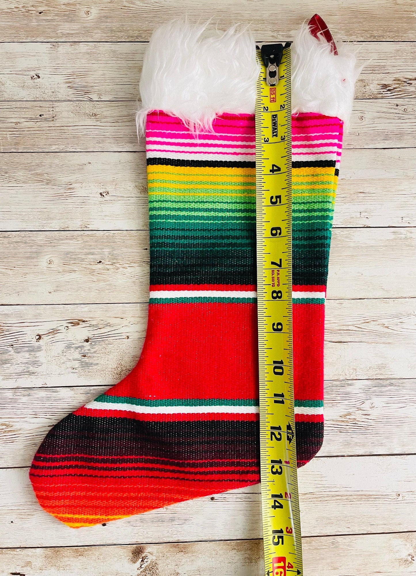 Mexican Sarape Stocking Calzeton Navideños De Sarape Mexicano