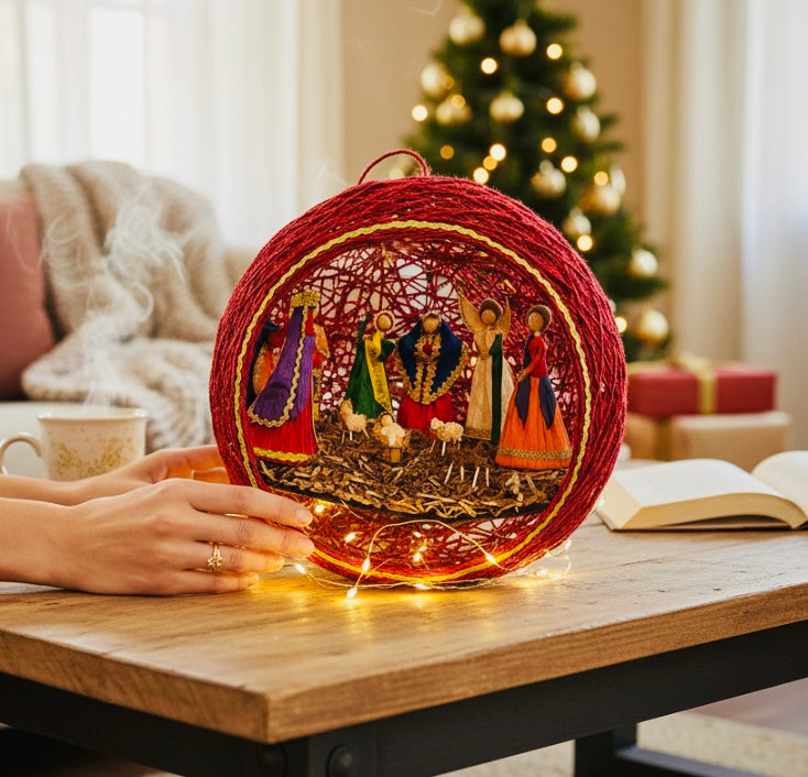 Corn Husk Nativity Set Nacimiento Navideño de Hoja de Maiz