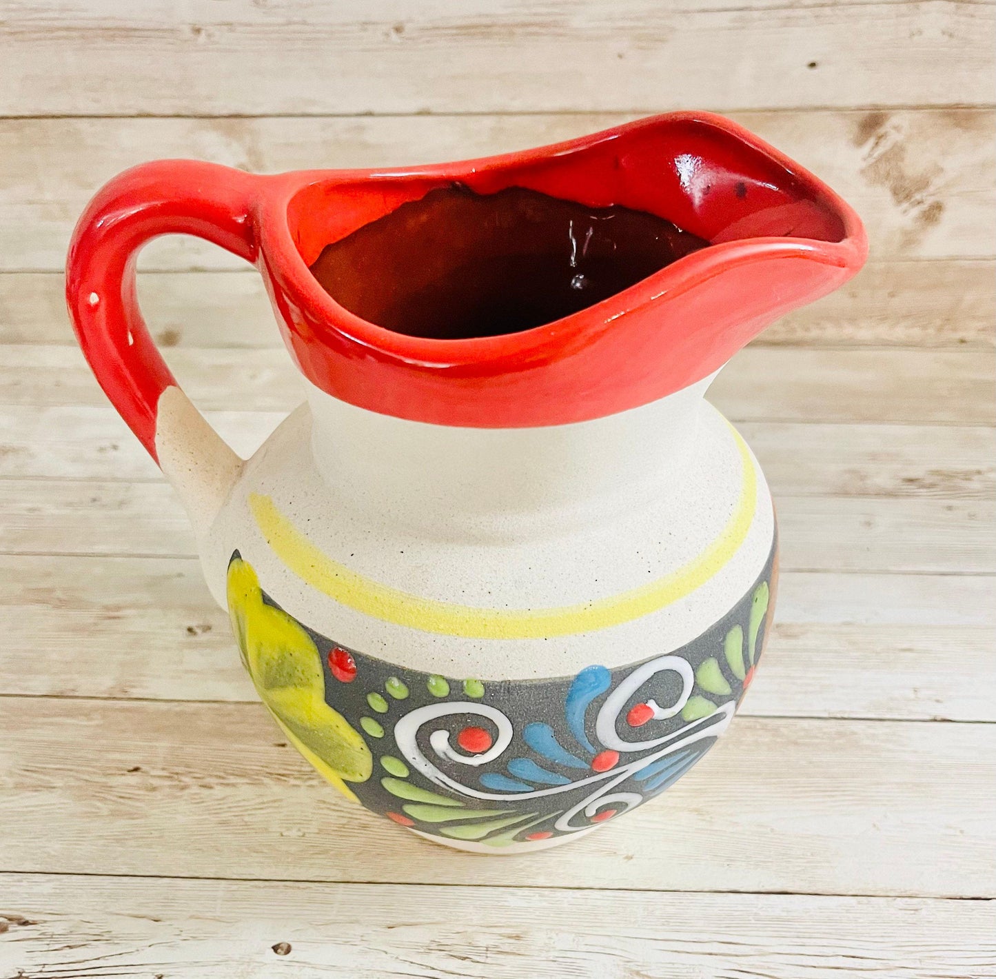 Terra Cotta Mexican Art Pottery Sugar Pot with Coffee Tea Pot. Azucarera Artesanal Mexicana Engove con Jarra Lechera