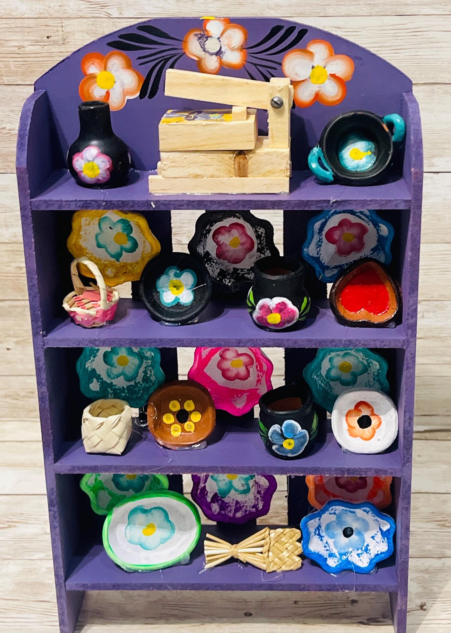 Mexican Kitchen Trasterito with Miniature Accessories Trasterito de Cocina con Accesorios en Miniatura