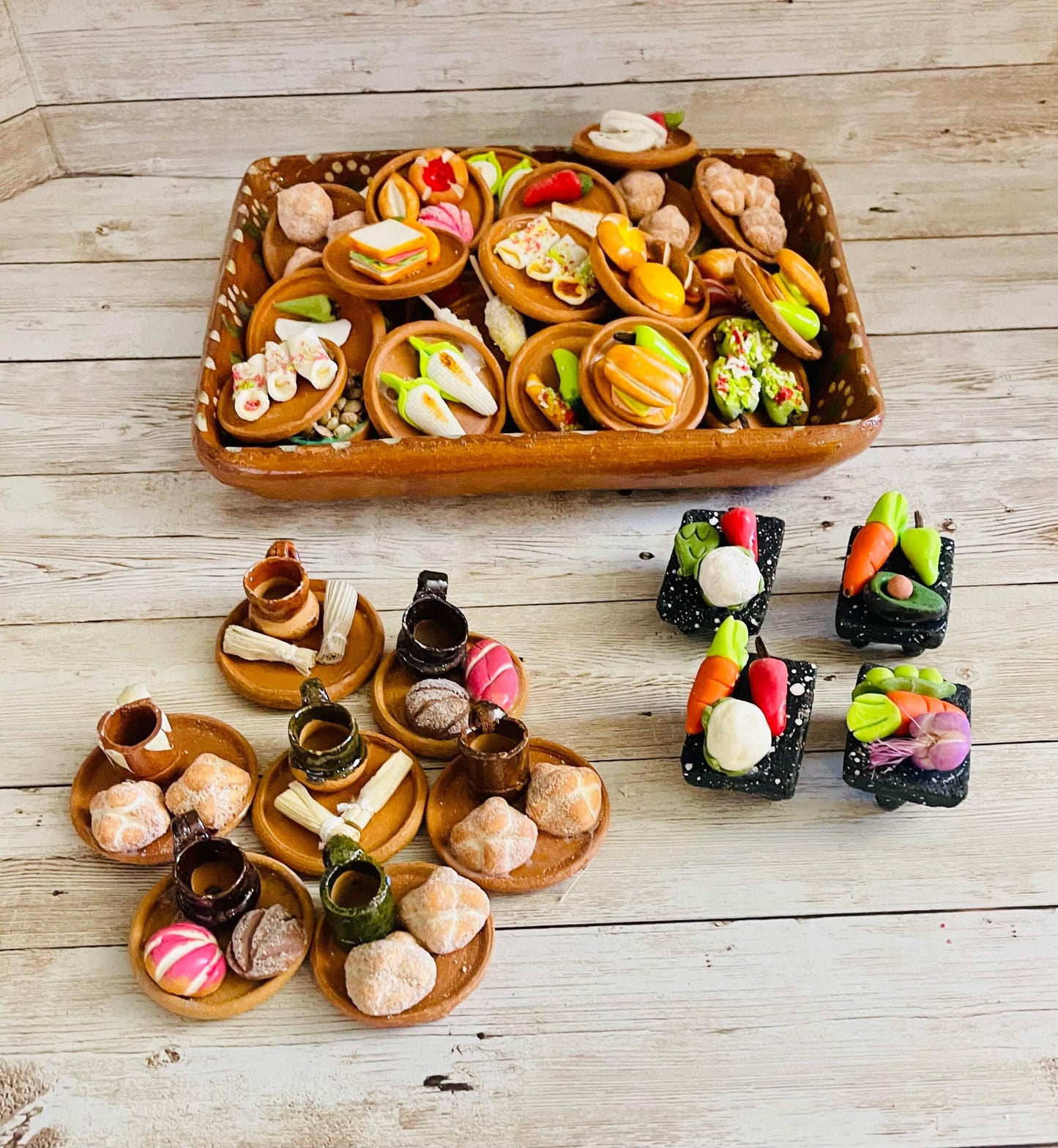 Miniature Day of the Dead Food Offerings Ofrendas de Comida para Dia De Muertos