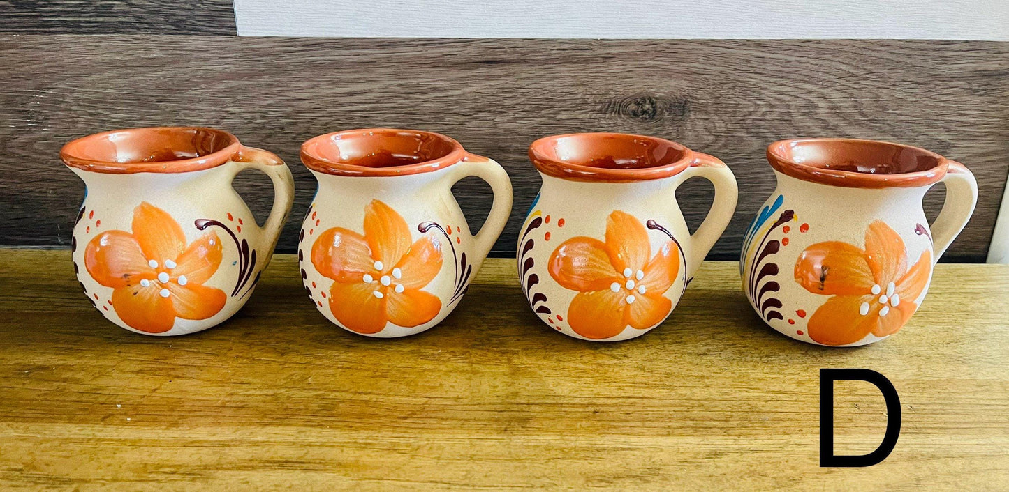 Mexican Pottery Cups Tazas de Barro Mexicanas