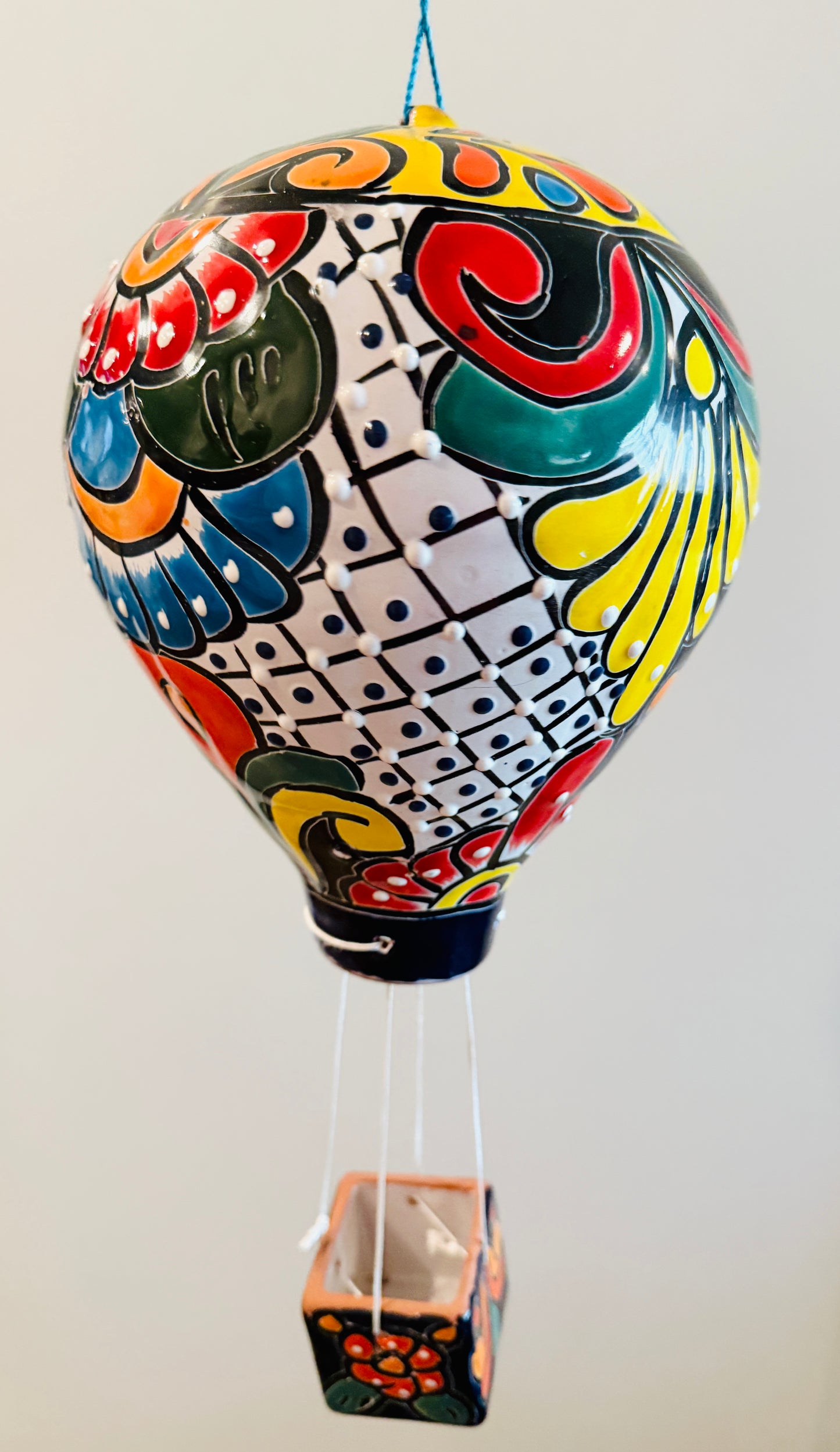 Mexican Talavera Hot Air Ballon Ceramic Hanging Decor Globo Aerostático Mexicano de Talavera Globo de Aire