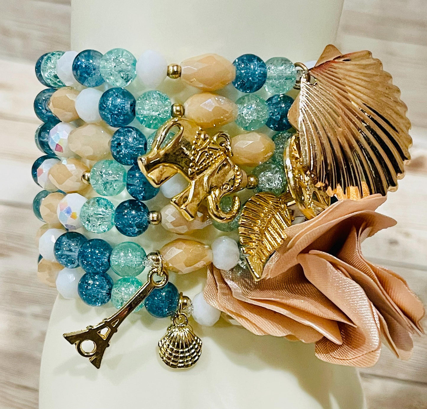 Handmade Mexican Artesanal Bracelets Set of 7 Beaded Bracelets Semanario Artesanal Mexicano 7 Pulseras